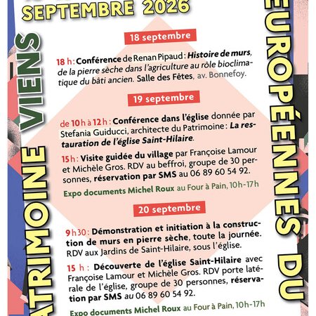 Journées du patrimoine Les Amis de Viens 2026